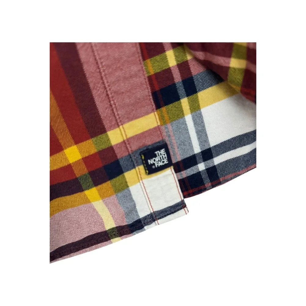 The North Face Plaid Flannel Long Sleeve Button Down Shirt Red Yellow‎ Mens M